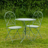 Aquitaine Folding Mesh 3 Piece Bistro Set - Green