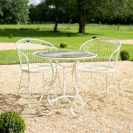 Blaisdon 3 - piece Bistro Set in Cream with Glass - Frankton's