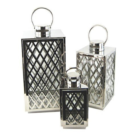 Lattice Lantern Set of Three - Stainless - Frankton's