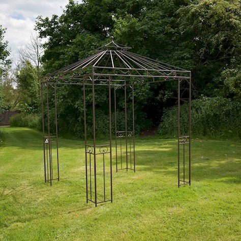 Lyon Square Gazebo in Dark Brown - Frankton's