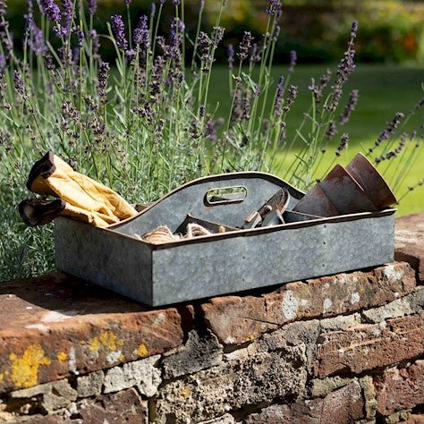 Metal Tray with Handle - Antique Galvanised - Frankton's