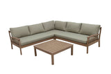 Somerset Corner Sofa and Table Set - Teak Finish - Frankton's