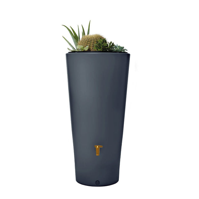 220L VASO 2-in-1 Water Butt, Grey (aquaquick tap included) - Frankton's