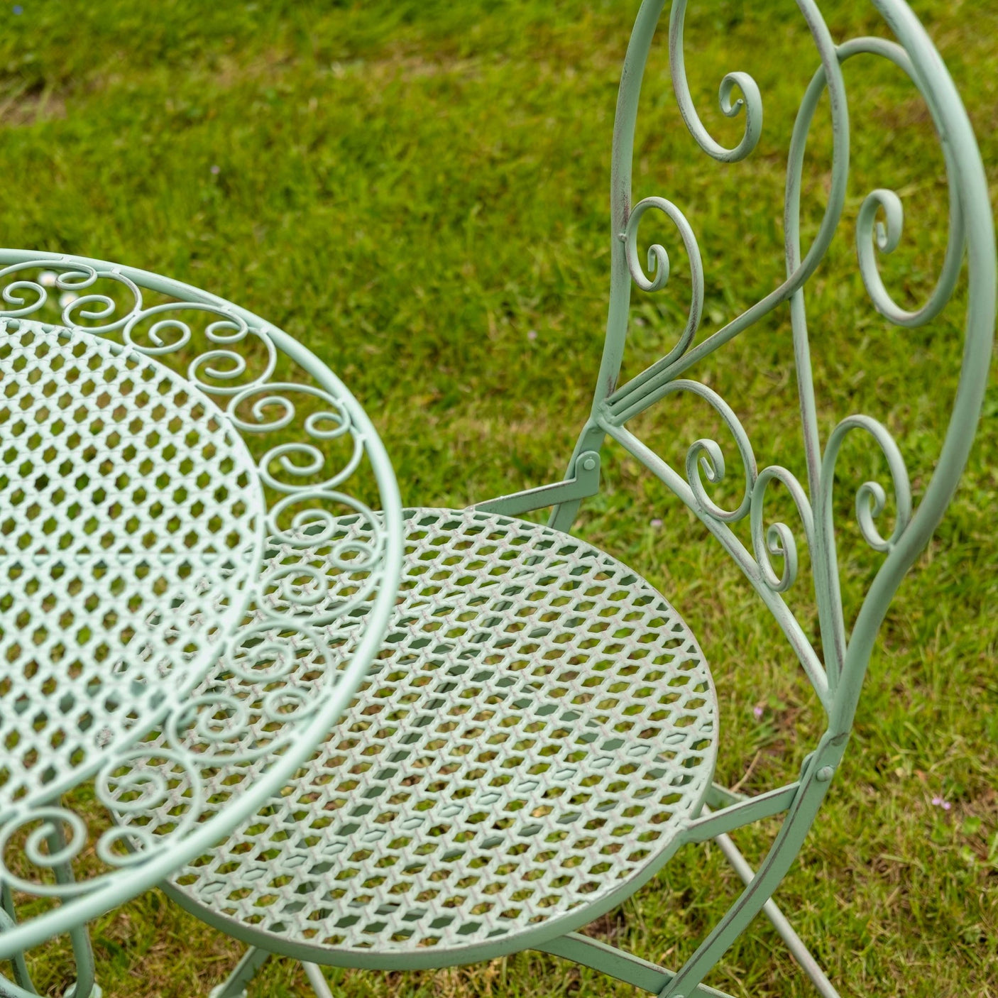 Aquitaine Folding Mesh 3 Piece Bistro Set - Green - Frankton's