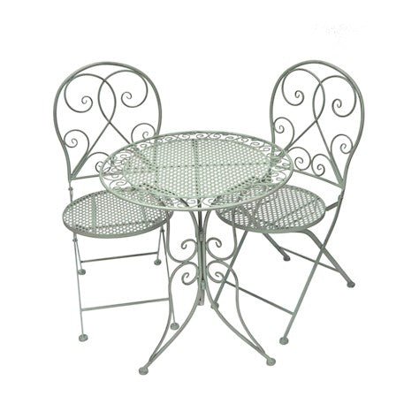 Aquitaine Folding Mesh 3 Piece Bistro Set - Green - Frankton's