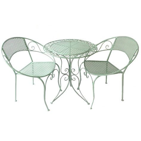 Aquitaine Mesh Bistro Set - Sage Green - Frankton's