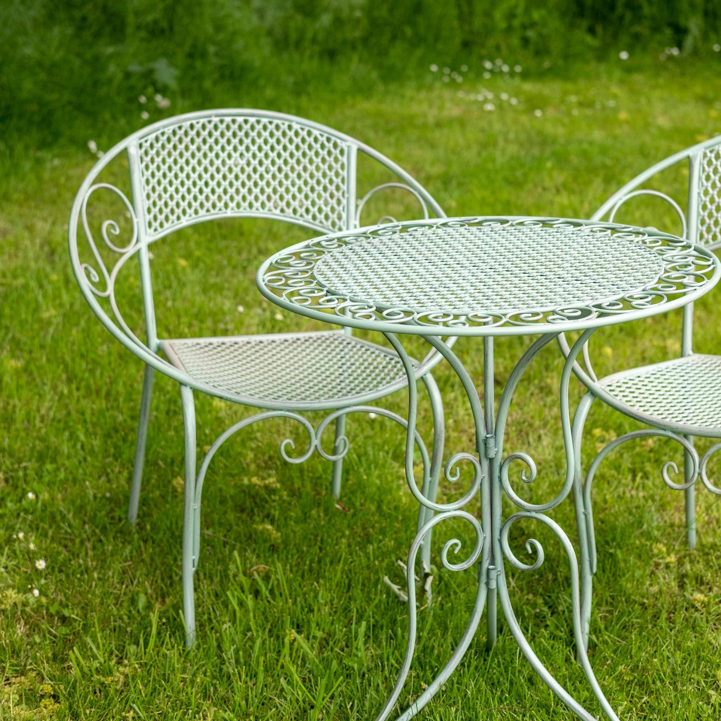 Aquitaine Mesh Bistro Set - Sage Green - Frankton's