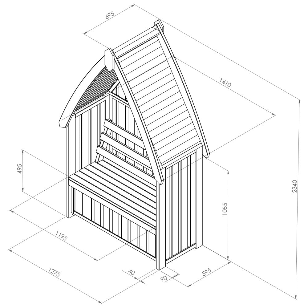 Cheltenham Arbour With Storage Box - Frankton's