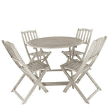 Dorset 4 Seat Foldable Dining Set - Grey - Frankton's