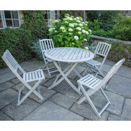 Dorset 4 Seat Foldable Dining Set - Grey - Frankton's