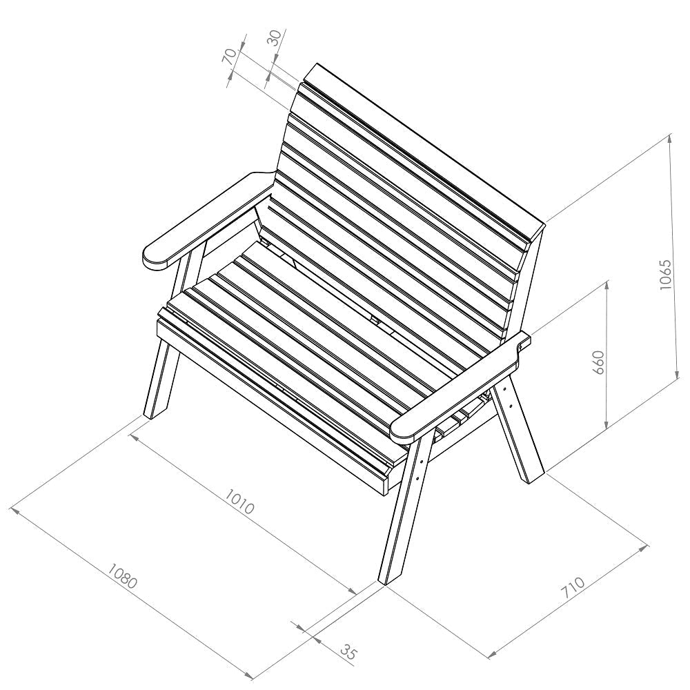 Freya 2 Seater Bench - Frankton's