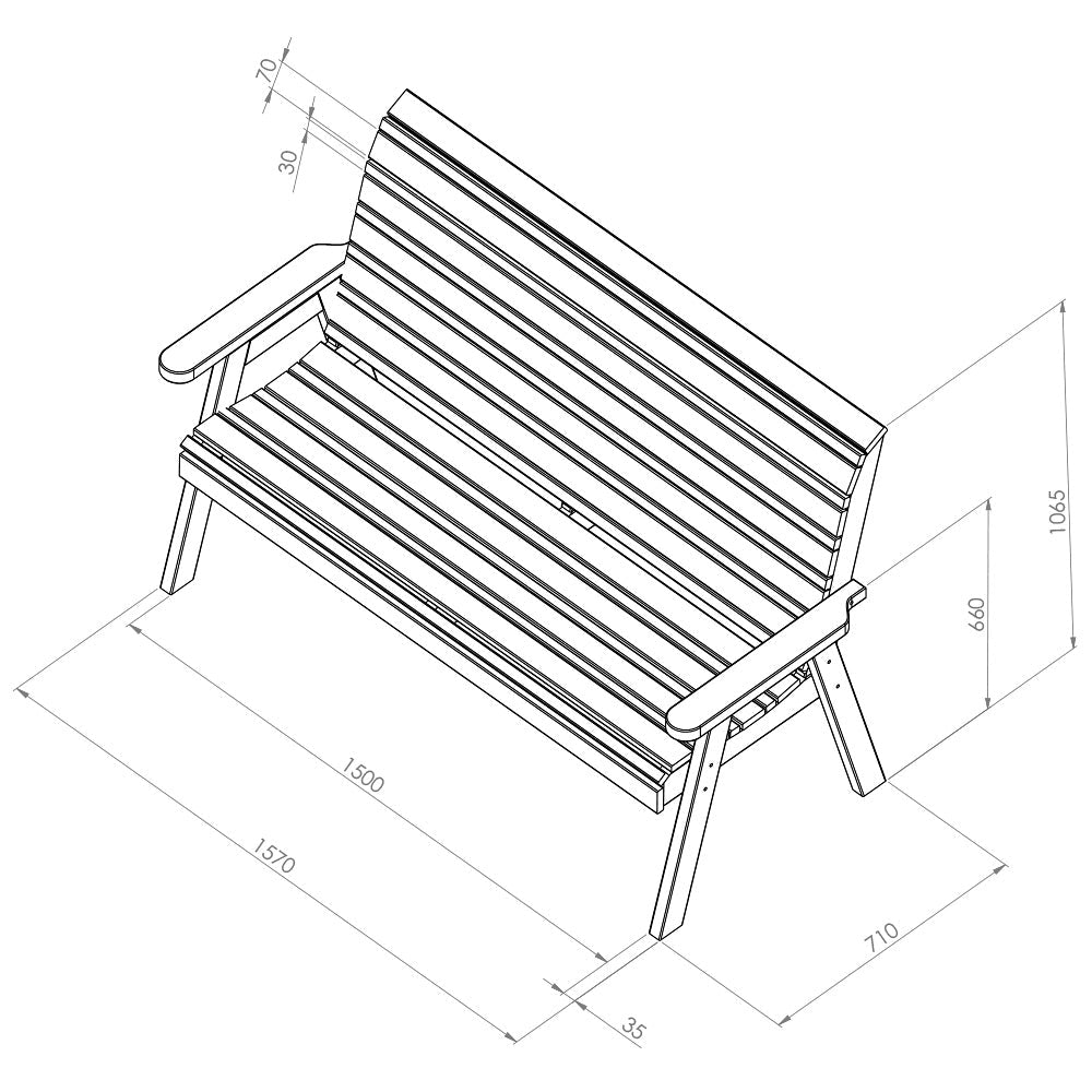 Freya 3 Seater Bench - Frankton's