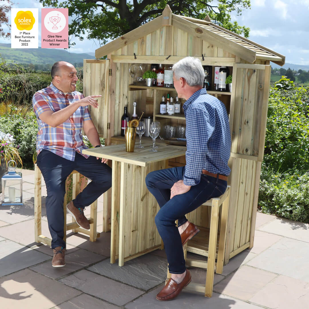 Garden Bar And 2 Stool Set - Frankton's