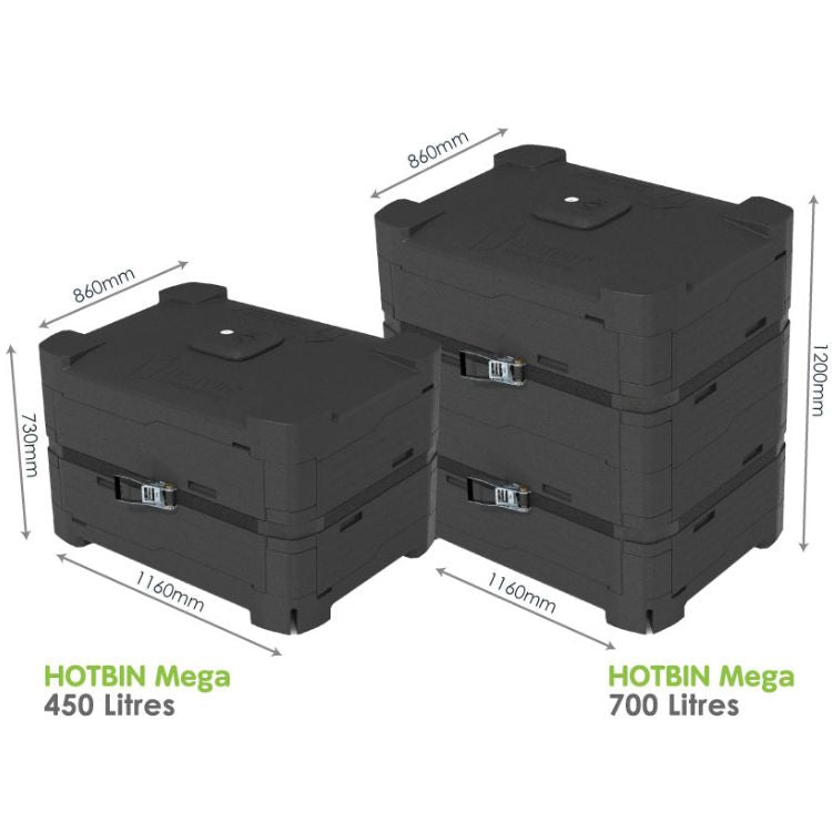 Hot composting with 450 & 700L Mega bin