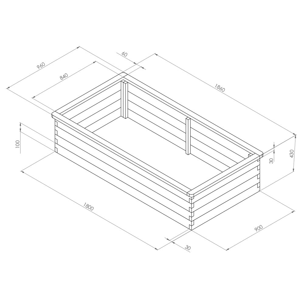 Large Sleeper Raised Bed - Frankton's