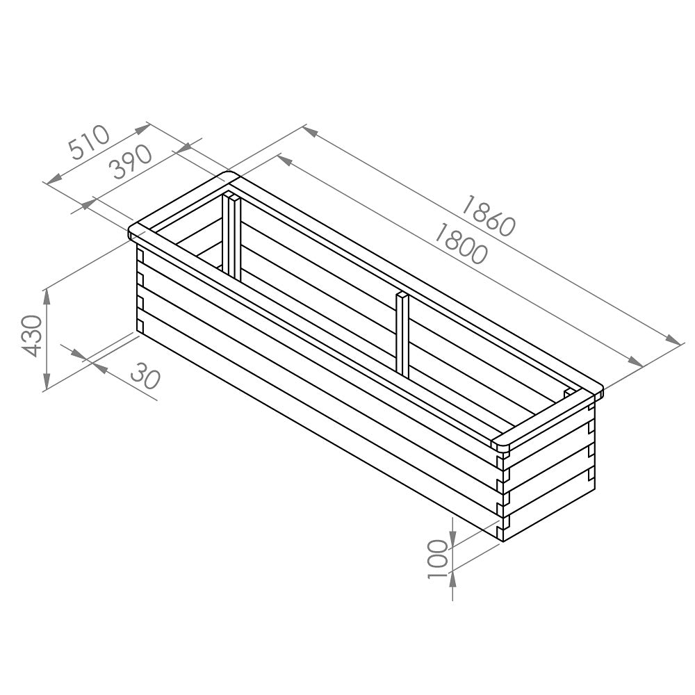 Narrow Sleeper Raised Bed - Frankton's