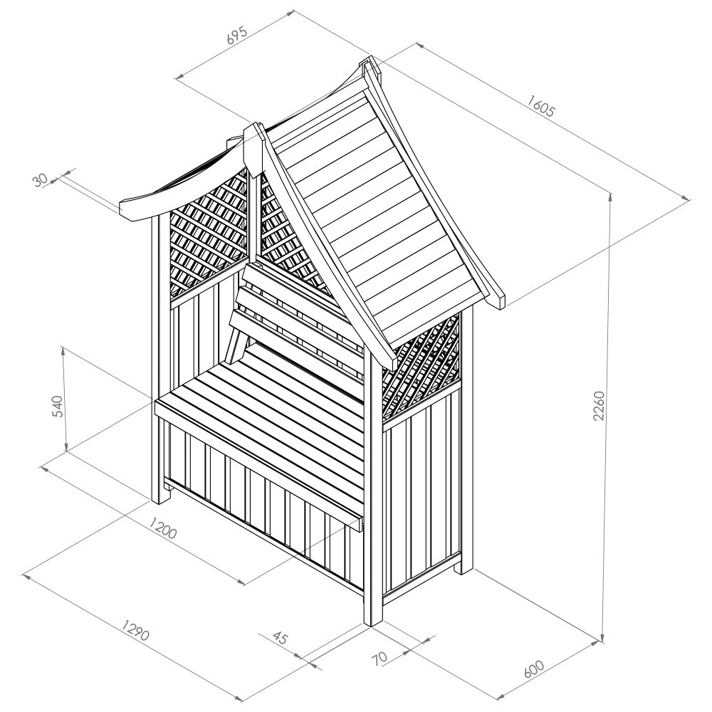 Norfolk Arbour With Storage Box - Frankton's