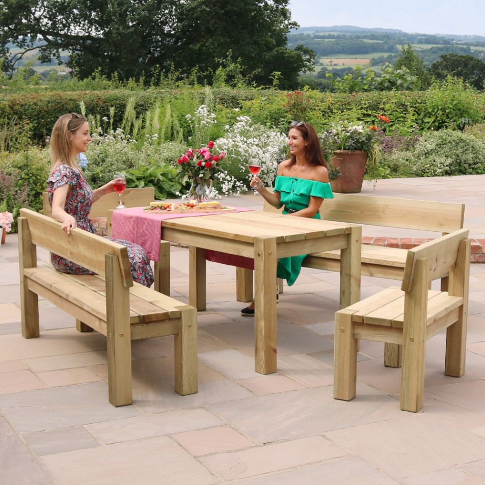 Philippa Table, 2 Bench& 2 Chair Set - Frankton's