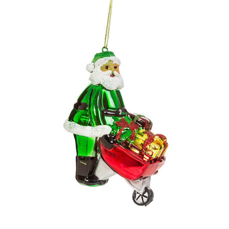 Santa With Wheelbarrow Shaped Bauble - Frankton's