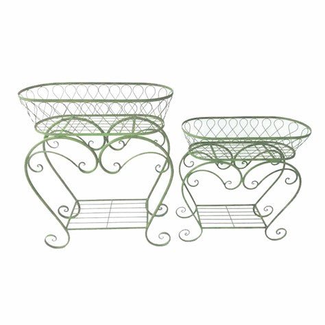 Set of 2 Wire Planters - Green - Frankton's