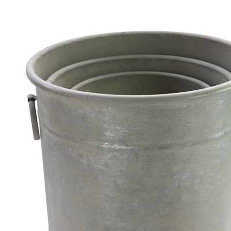 Set of Three Curved Base Planters - Green Galvanised - Frankton's