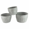 Set of Three Round Planters - Antique Galvanised - Frankton's