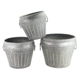 Set of Three Urn Planters - Antique Galvanised - Frankton's