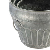 Set of Three Urn Planters - Antique Galvanised - Frankton's