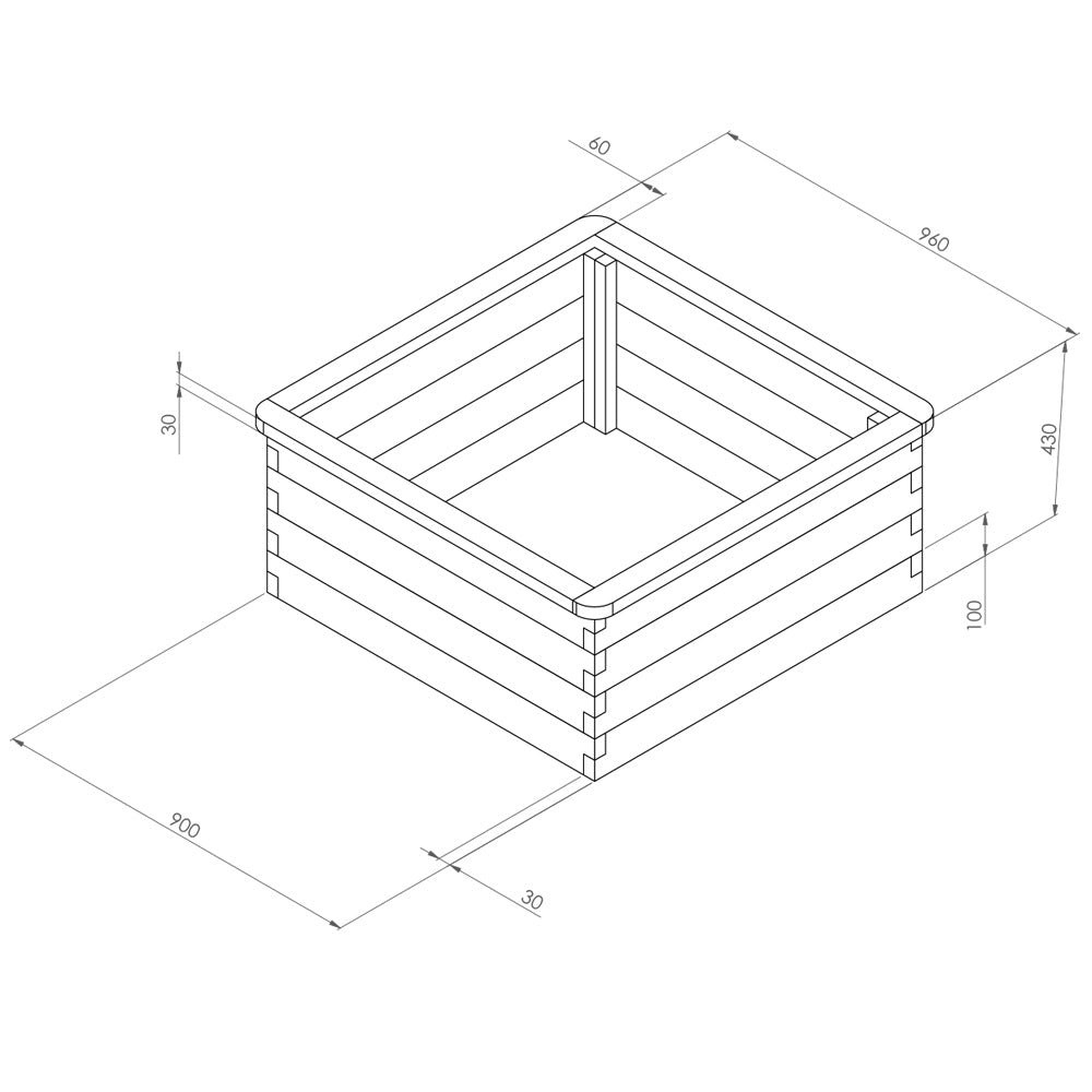 Square Sleeper Raised Bed - Frankton's